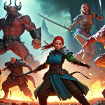 **

A vibrant, dynamic scene depicting a diverse team of characters from "Re:1999" mid-battle. Focus on Lilya unleashing a powerful AoE attack, with Schneider providing support and healing. The background should be rich with detail, showcasing the game's unique art style. Include visual elements to emphasize the synergy between the characters' abilities. Consider elements that suggest Polish folklore or mythology subtly woven into the scene's background or character designs to resonate with the target audience.

**