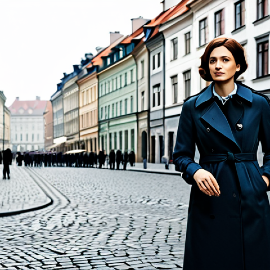 **

A Timekeeper, fully clothed in a stylish, retro-inspired trench coat and modest attire, stands amidst a scene of temporal distortion in Warsaw's Old Town. Buildings appear to fragment and blur, showcasing the "reversal" effect. The setting includes cobblestone streets and classic Polish architecture, rendered in a noir-influenced color palette. Perfect anatomy, correct proportions, natural pose, safe for work, appropriate content, professional, family-friendly, high-quality rendering, well-formed hands, proper finger count, natural body proportions.

**
