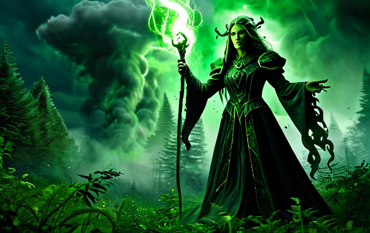 "Toxic Combination" Strategy**
"A powerful sorceress (Druvis III archetype) casting a spell surrounded by swirling green poison clouds, while a shadowy figure (Bkornblume archetype) stands behind her, amplifying the effects. Dark fantasy forest background, dramatic lighting, magical effects. Fully clothed characters, intricate details, safe for work, appropriate content, professional."
**
