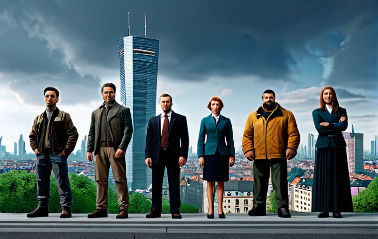 **
"A group of diverse, fully clothed "Reverse: 1999" characters standing heroically in front of a stylized Warsaw cityscape. The characters are in appropriate attire and represent different factions (Wilderness, Vanguard, Scholars, Manus Vindictae) with each showcasing their unique abilities. The scene has dynamic lighting, suggesting a call to action. Safe for work, appropriate content, family-friendly, professional artwork, perfect anatomy, correct proportions, well-formed hands, proper finger count, natural body proportions, high quality."
**