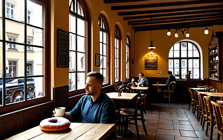 리버스 1999 현지화 번역 분석 - A Cozy Polish Café Scene**
"A bustling café scene in Kraków's Old Town, Poland. Sunlight streams th...